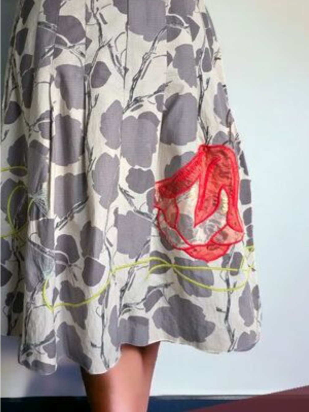 NWT Anthropologie Floreat Embroidered Floral Skirt Sequin Appliqué Boho Size 4 - Picture 2 of 10